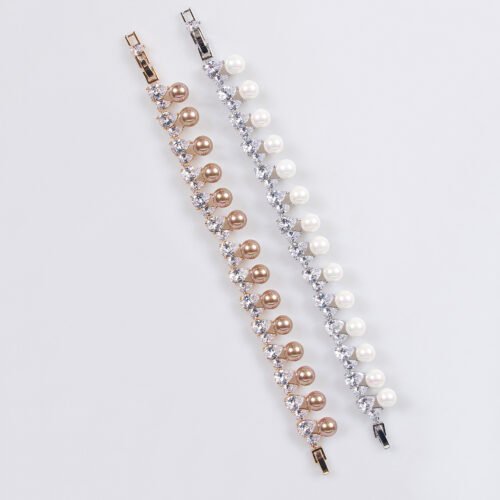 Cross-Border Popular Water Drop Zircon Bracelet with Pearl – Light Luxury Hand Jewelry