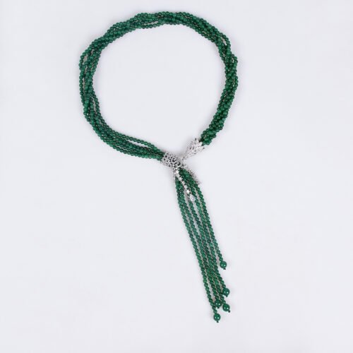 Cross‑Border Water Drop Tassel Sweater Chain Necklace — High‑End Niche Luxury Agate