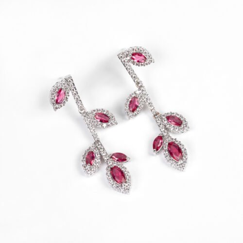 Multi‑Layer AAA Zircon Tassel Leaf Earrings – Light‑Luxury High‑Sense Drop