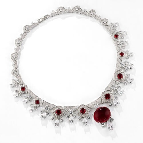 European & American High‑End Luxury Water Drop Necklace – Platinum‑Plated Zircon Clavicle Chain