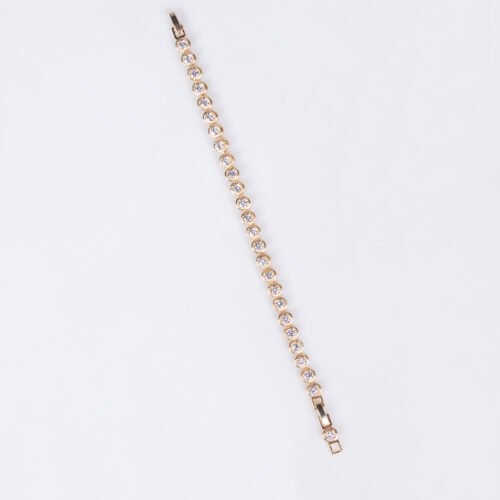 Liangya Beauty Bridal Round Color Treasure Zircon Bracelet – Korean‑Style Simple