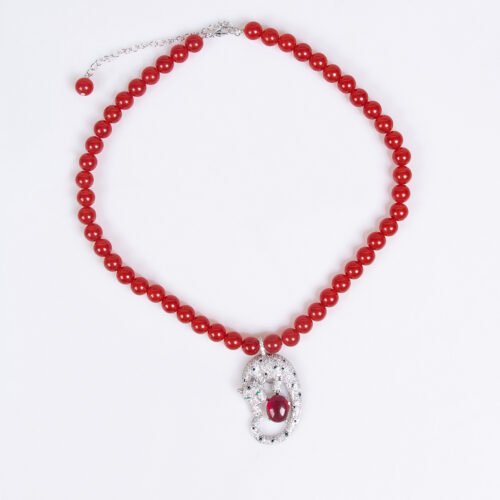 Light‑Luxury Pearl & Jade Necklace – Elegant Floral/Leopard Bridal Fashion Jewelry