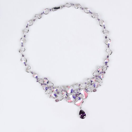 2025 Floral Zircon Necklace & Earrings Set – Handmade Luxury Jewelry