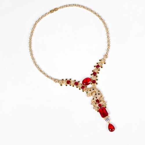 Leopard Retro Zircon Necklace Set – Elegant Evening Jewelry