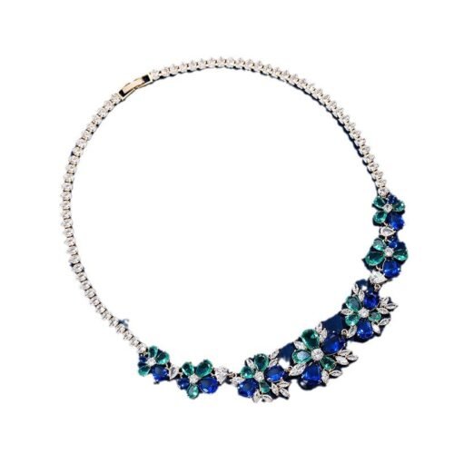 Europe & US Colorful Flower Zircon Necklace