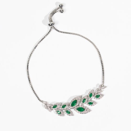 Korean‑Style Water‑Drop Fan‑Shaped Zircon Bracelet – 2025 Light Luxury Jasmine Flower Fashion Bracelet