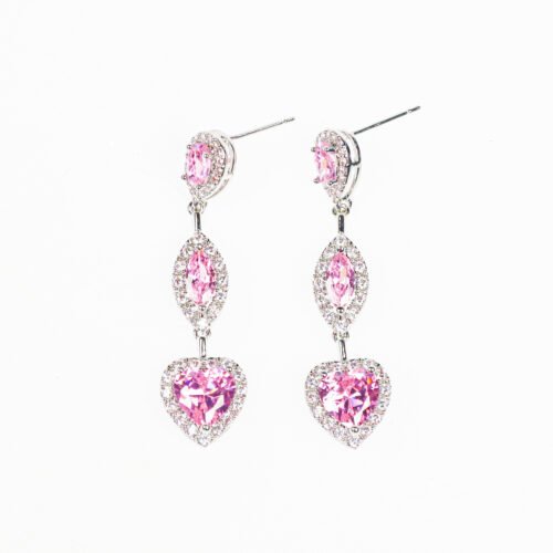 European & American Water‑Drop Zircon Tassel Earrings – Elegant Bridal & Fashion Jewelry