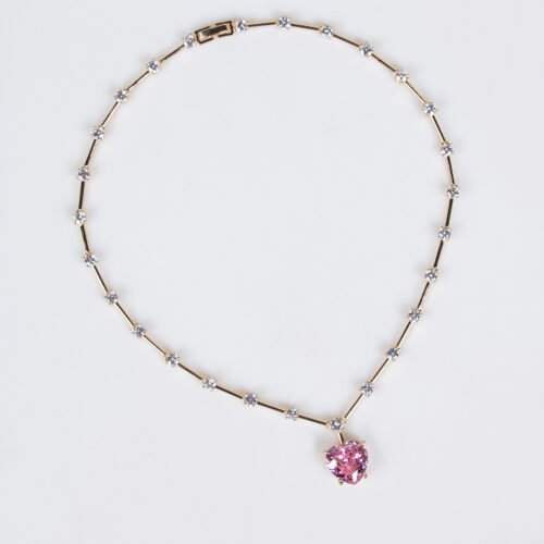 Elegant European & American Simple Love Zircon Necklace & Earrings Set